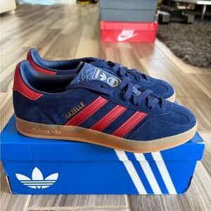 Big Kids' Adidas Originals Gazelle Indoor Shoes - Dark Blue/Red JP8765